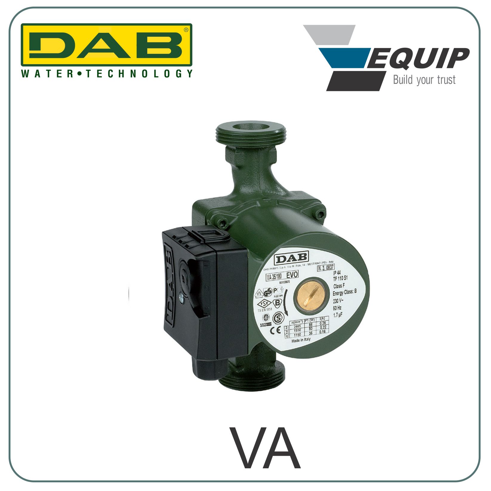 Heating pump for domestic DAB