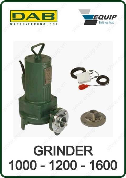 Submersible cast iron pump with grinder